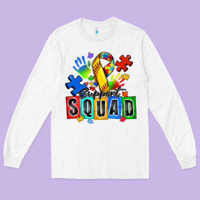 Softball Support Squad Autism Long Sleeve Tee Designed By Zillion Design Studio