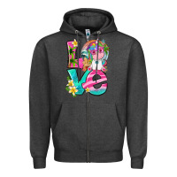 Charcoal Heather love summer unicorn Zipper Hoodie - texasbilliewilder