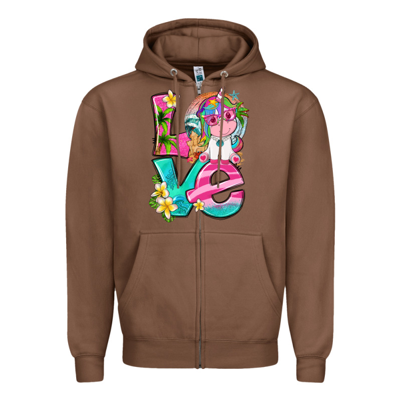Love Summer Unicorn Zipper Hoodie by texasbilliewilder | Teevron
