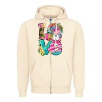 Sandshell love summer unicorn Zipper Hoodie - texasbilliewilder