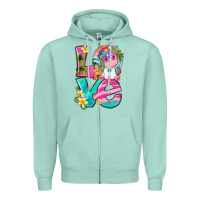 Seafoam love summer unicorn Zipper Hoodie - texasbilliewilder