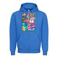 True Royal love summer unicorn Zipper Hoodie - texasbilliewilder
