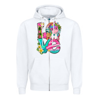 White love summer unicorn Zipper Hoodie - texasbilliewilder