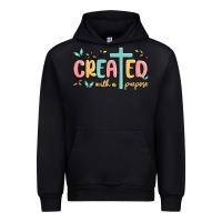 Black created with a purpose Urban Hoodie - MaliasSmallBusiness