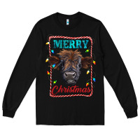 Black Merry Christmas Calf Long Sleeve Tee - RanaPortraitStore