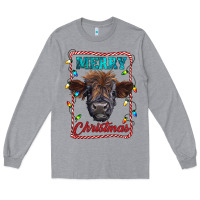 Heather Grey Merry Christmas Calf Long Sleeve Tee - RanaPortraitStore