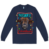 Navy Merry Christmas Calf Long Sleeve Tee - RanaPortraitStore
