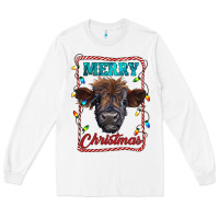 White Merry Christmas Calf Long Sleeve Tee - RanaPortraitStore