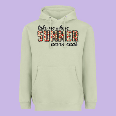 Take Me Where Summer Never Ends Heavyweight Hoodie Designed By Cowhidedigitalart