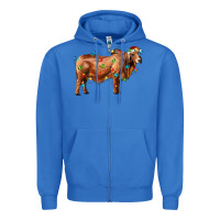 True Royal brahman bull with christmas lights Zipper Hoodie - RanaPortraitStore