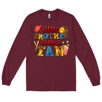 Burgundy little brother biggest fan Long Sleeve Tee - AdoDesignShop