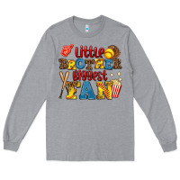 Heather Grey little brother biggest fan Long Sleeve Tee - AdoDesignShop