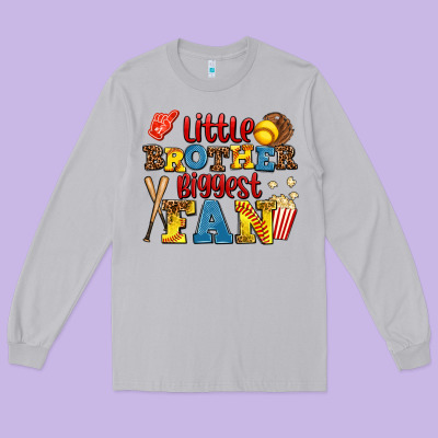 Little Brother Biggest Fan Long Sleeve Tee Designed By Adodesignshop