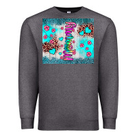 Charcoal Heather mommy leopard turquoise Premium Sweatshirt - JahusDesignShop