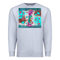 Heather Grey mommy leopard turquoise Premium Sweatshirt - JahusDesignShop