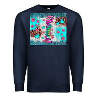 Navy mommy leopard turquoise Premium Sweatshirt - JahusDesignShop