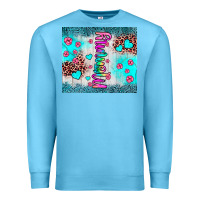 Ocean Blue mommy leopard turquoise Premium Sweatshirt - JahusDesignShop
