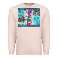 Pale Pink mommy leopard turquoise Premium Sweatshirt - JahusDesignShop