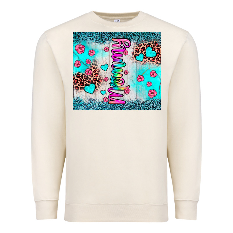 Mommy Leopard Turquoise Premium Sweatshirt by JahusDesignShop | Teevron