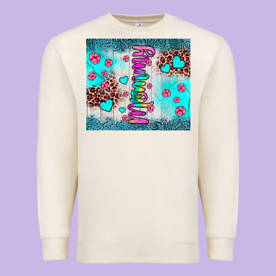 Mommy Leopard Turquoise Premium Sweatshirt Designed By Jahusdesignshop