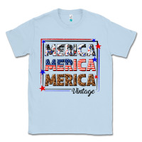 Dusty Blue merica merica merica vintage Classic Tee - texasbilliewilder