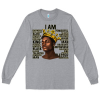 Heather Grey afro man black king i am Long Sleeve Tee - texasbilliewilder