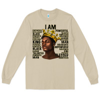 Afro Man Black King I Am Long Sleeve Tee | Teevron