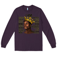 Plum afro man black king i am Long Sleeve Tee - texasbilliewilder