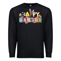Black happy easter Premium Sweatshirt - AdoDesignShop