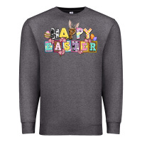 Charcoal Heather happy easter Premium Sweatshirt - AdoDesignShop