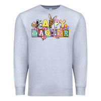 Heather Grey happy easter Premium Sweatshirt - AdoDesignShop