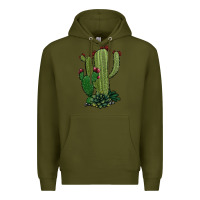 Army Green cactus Premium Hoodie - Jasminsmagicworld