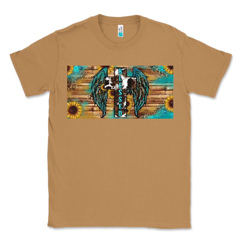 Western Blessed Cros Sunflowers Licence Plate Classic Tee by RanaPortraitStore | Teevron