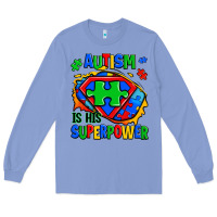 Colony Blue autism is his superpower ripped Long Sleeve Tee - Zillion Design Studio