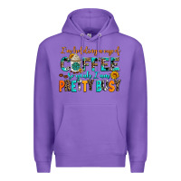 Purple i am holding a cup of coffee so yeah iam pretty bu Premium Hoodie - AdoDesignShop