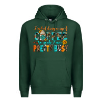 Sports Green i am holding a cup of coffee so yeah iam pretty bu Premium Hoodie - AdoDesignShop