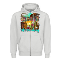 Dove Grey cowboy take me away Zipper Hoodie - Zillion Design Studio