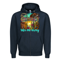 Navy cowboy take me away Zipper Hoodie - Zillion Design Studio
