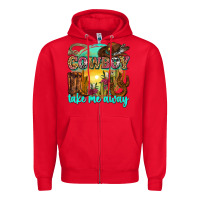 Red cowboy take me away Zipper Hoodie - Zillion Design Studio