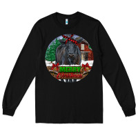 Black Black Angus Cattle Merry Christmas Long Sleeve Tee - RanaPortraitStore