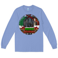Colony Blue Black Angus Cattle Merry Christmas Long Sleeve Tee - RanaPortraitStore