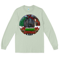 Matcha Black Angus Cattle Merry Christmas Long Sleeve Tee - RanaPortraitStore