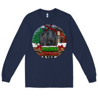 Black Angus Cattle Merry Christmas Long Sleeve Tee | Teevron