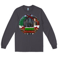 Smoke Black Angus Cattle Merry Christmas Long Sleeve Tee - RanaPortraitStore