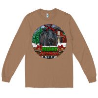 Toasted Coconut Black Angus Cattle Merry Christmas Long Sleeve Tee - RanaPortraitStore