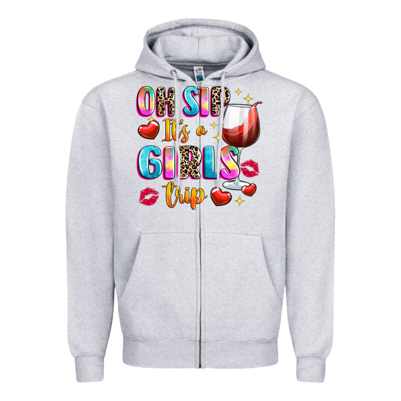 Oh Sip Its A Girls Zipper Hoodie by texasbilliewilder | Teevron