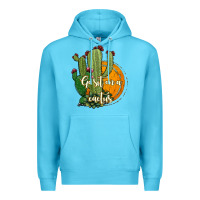 Ocean Blue cactus go sit on a cactus Premium Hoodie - Jasminsmagicworld