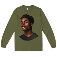 Army Green afro man Long Sleeve Tee - texasbilliewilder