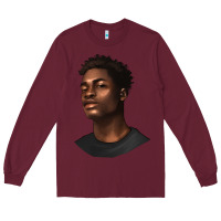 Burgundy afro man Long Sleeve Tee - texasbilliewilder