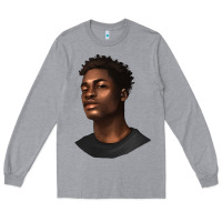 Heather Grey afro man Long Sleeve Tee - texasbilliewilder